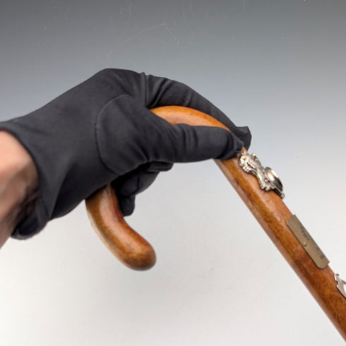 復古英國旅遊手杖 棕褐色桿 78 厘米