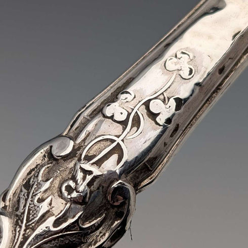 Circa 1851 British antique pure silver christening cutlery, total weight 34g, James Collins