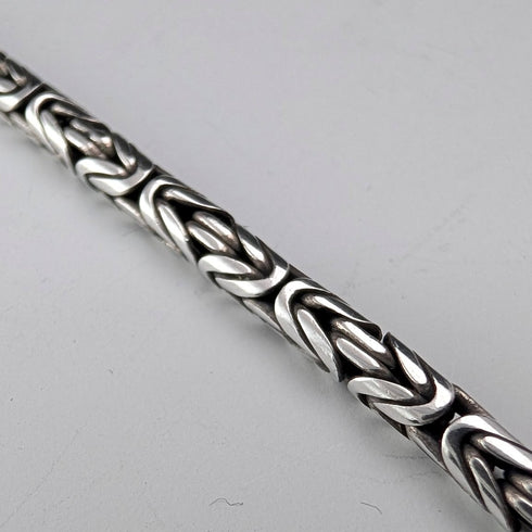 British sterling silver Byzantine chain necklace 54g DK