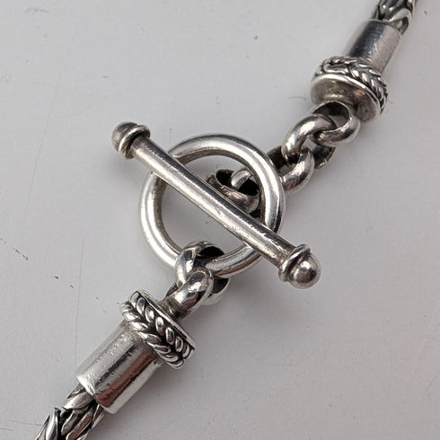 British sterling silver Byzantine chain necklace 54g DK