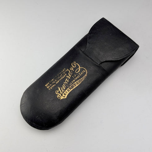 Antique British gold plated small glasses, Steward & Co, with case