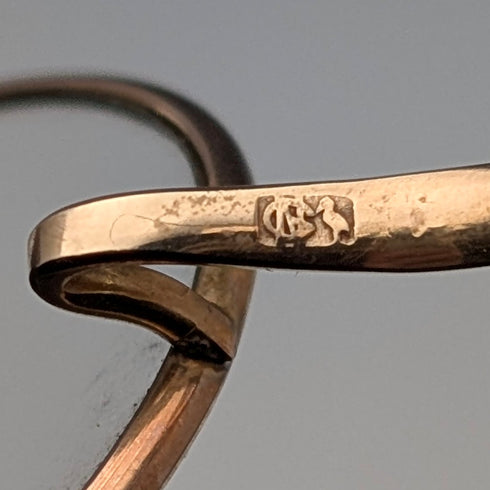 Antique British gold plated small glasses, Steward & Co, with case