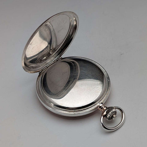 German antique Junghans mechanical pocket watch, silver side hunter case, in good working order