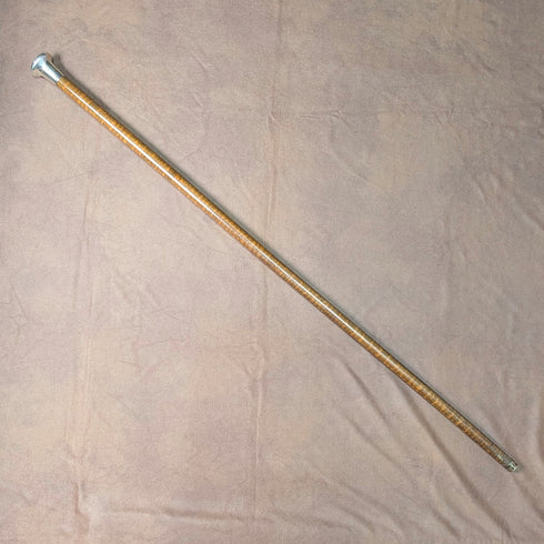 1917 年英國古董虎柄純銀圓柄手杖 91 厘米