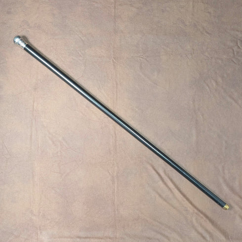 1883 年英國古董黑軸雕刻純銀圓柄手杖 89 厘米