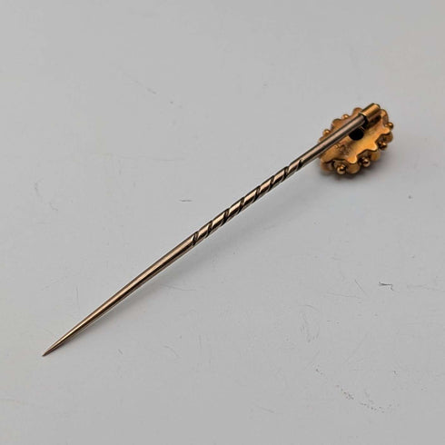 Antique British 15ct gold pin brooch in case