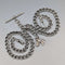 Circa 1900 British antique sterling silver double Albert chain 54g horse head fob