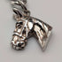 Circa 1900 British antique sterling silver double Albert chain 54g horse head fob