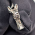 Circa 1900 British antique sterling silver double Albert chain 54g horse head fob