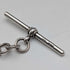 Circa 1900 British antique sterling silver double Albert chain 54g horse head fob