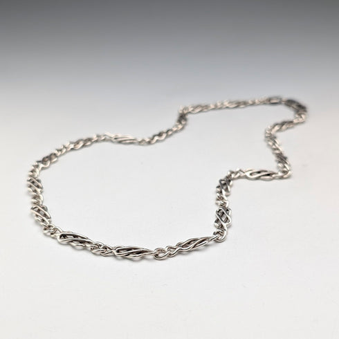 Italian Vintage Sterling Silver Celtic Knot Chain Necklace 22g KPB