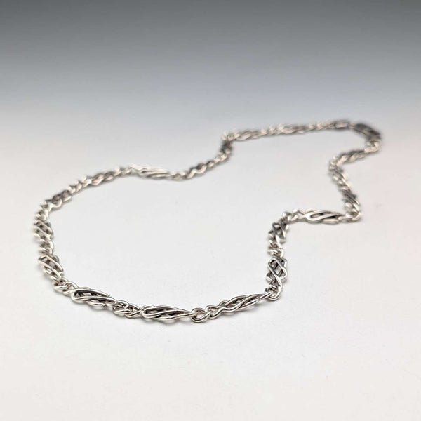 Italian Vintage Sterling Silver Celtic Knot Chain Necklace 22g KPB