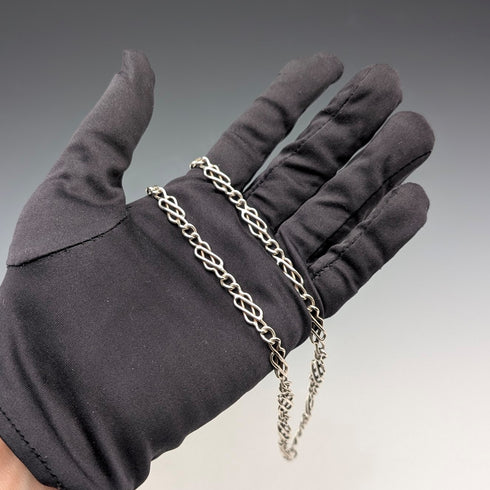 Italian Vintage Sterling Silver Celtic Knot Chain Necklace 22g KPB