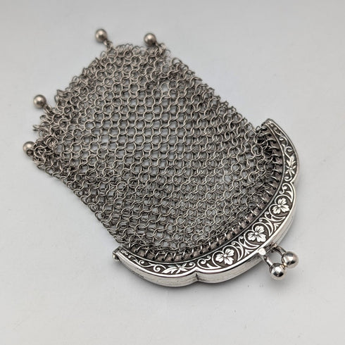 ドイツアンティーク 800シルバー メッシュウォレット 小銭入れ