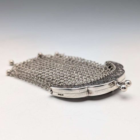 German antique 800 silver mesh wallet with coin purse