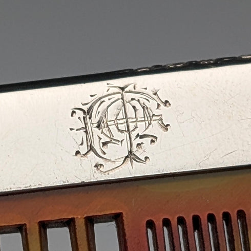 1928 British vintage sterling silver comb by Charles Henry Dumenil