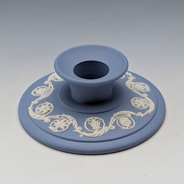 復古英國韋奇伍德 Jasperware 燭台,淡藍色