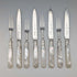 Late 19th Century British Antique Mother of Pearl Handle Tea Cutlery Pair of 4 Mappin & Webb