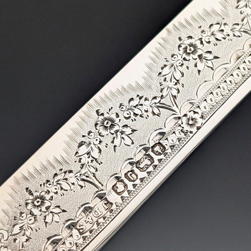 1876年 英国アンティーク 純銀ブレード&白蝶貝ハンドル カトラリー6ペア 木箱入り James Dixon&Sons