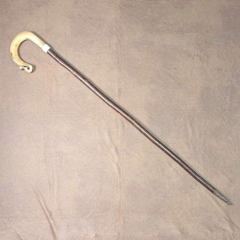 Antique British Scottish horn handled shepherd walking stick 92cm