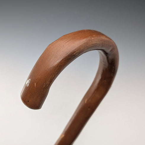 復古歐洲之旅彎柄旅遊手杖棕色桿 92 厘米