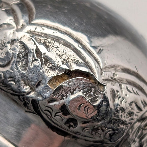 1893 年英國古董黑軸純銀雕刻圓柄手杖 86 厘米