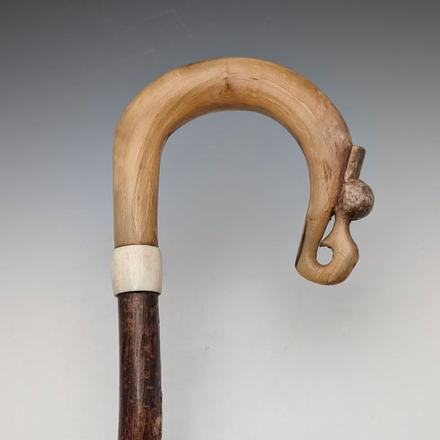 古董英國蘇格蘭角柄牧羊人手杖 92 厘米