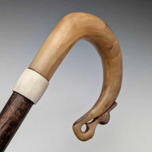 古董英國蘇格蘭角柄牧羊人手杖 92 厘米