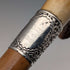 1901 British antique Malacca shaft L-shaped antler handle pure silver decorated walking stick 88cm Henry Howell