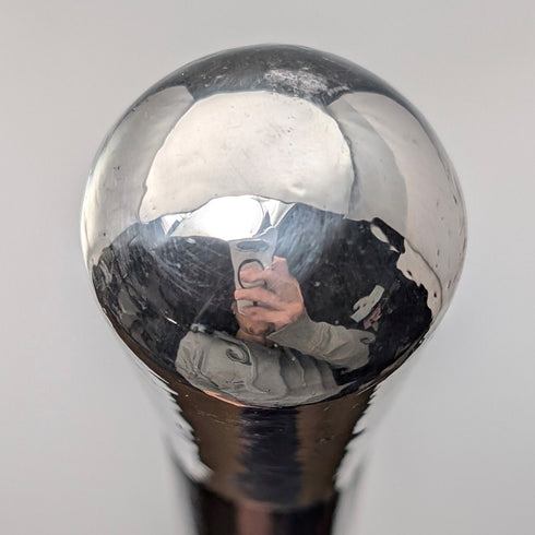 1922 年英國古董黑軸純銀圓柄手杖 92 公分 Robert Pringle