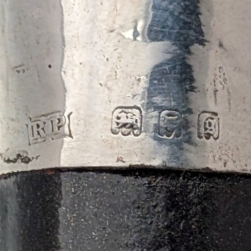 1922 年英國古董黑軸純銀圓柄手杖 92 公分 Robert Pringle