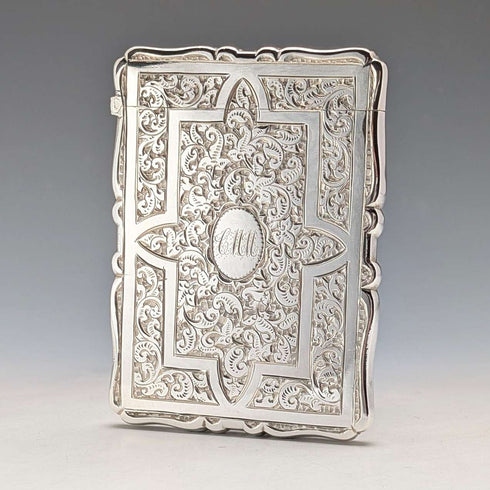 1882年 英国アンティーク 純銀製 カードケース 57g ボックス入り極美品 Frederick Marson