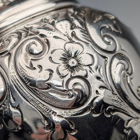 Circa 1900 American Antique Sterling Silver Tea Caddy 118g Black Starr Frost