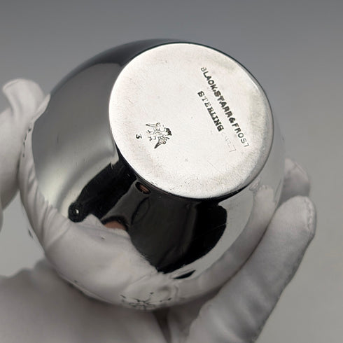 Circa 1900 American Antique Sterling Silver Tea Caddy 118g Black Starr Frost