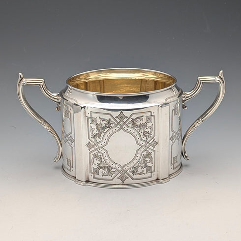 19世紀後半 英国アンティーク シルバープレート製 ティー4点セット James Dixon&Son