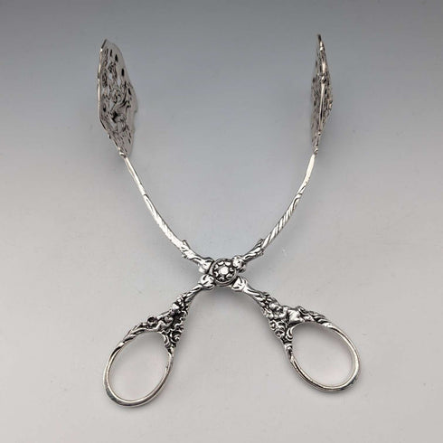 Circa 1900 German antique 800 silver cake tongs