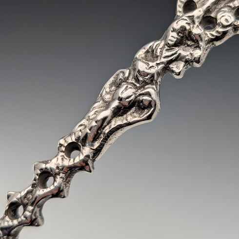 1904年 英国アンティーク 純銀製 浮彫装飾 大型スプーン Samuel Boyce