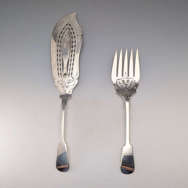 古董英國銀盤魚形餐具一對,約 1895 年,Mappin & Webb