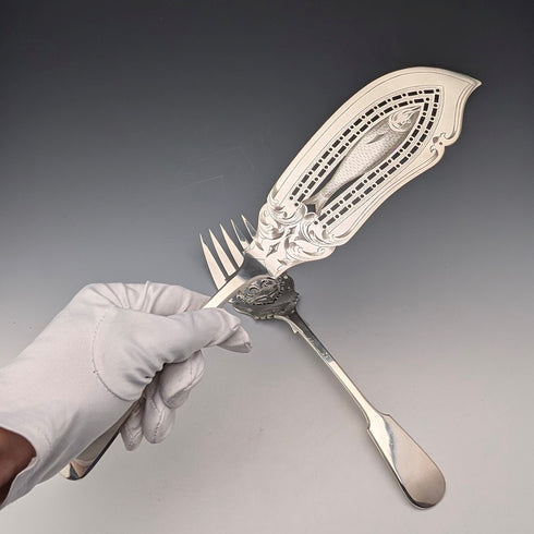 古董英國銀盤魚形餐具一對,約 1895 年,Mappin & Webb