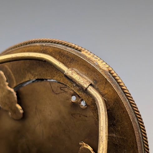 古董微馬賽克裝飾黃銅小相框相框/肖像