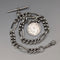 Circa 1900 British Antique Fancy Link Sterling Silver Albert Chain 64g Coin Infob