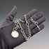 Circa 1900 British Antique Fancy Link Sterling Silver Albert Chain 64g Coin Infob