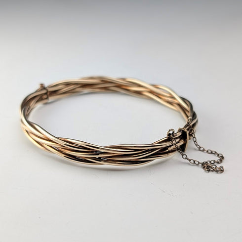 British vintage 10ct rolled gold bracelet with twisted design