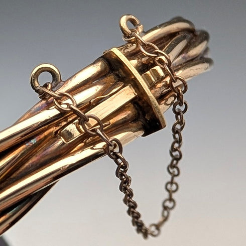 British vintage 10ct rolled gold bracelet with twisted design