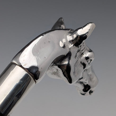 1995 年英國復古黑軸純銀馬頭柄手杖 92 厘米