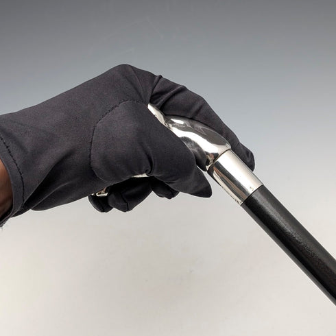 1995 年英國復古黑軸純銀馬頭柄手杖 92 厘米