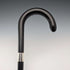 1943 British vintage black shaft curved handle pure silver decorated walking stick 93cm