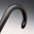 1943 British vintage black shaft curved handle pure silver decorated walking stick 93cm