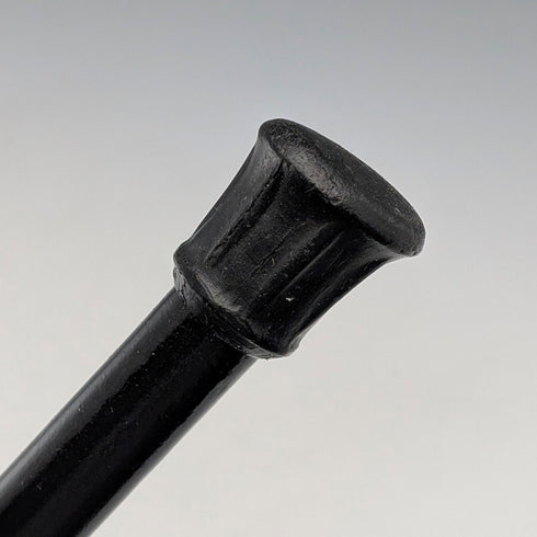 1943年 英国ヴィンテージ ブラックシャフト 曲がりハンドル 純銀装飾 ステッキ 杖 93cm