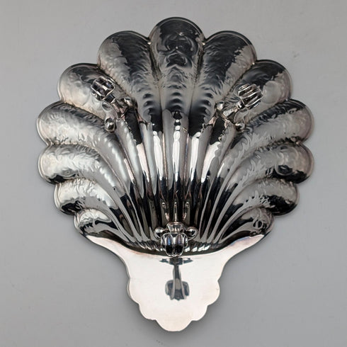 1978 British vintage sterling silver shell-shaped footed dish 124g David Hollander&Son